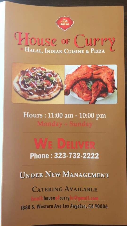 House of Curry - Los Angeles, CA menu_pic