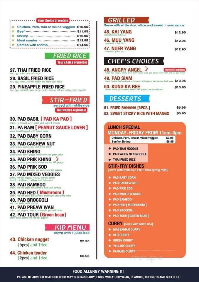 Jen Thai Cuisine - Virginia Beach, VA menu_pic