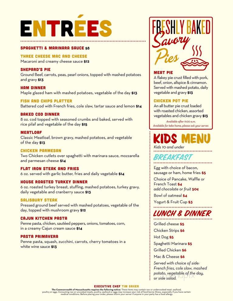 Johnny's Roadside Diner - Hadley, MA menu_pic
