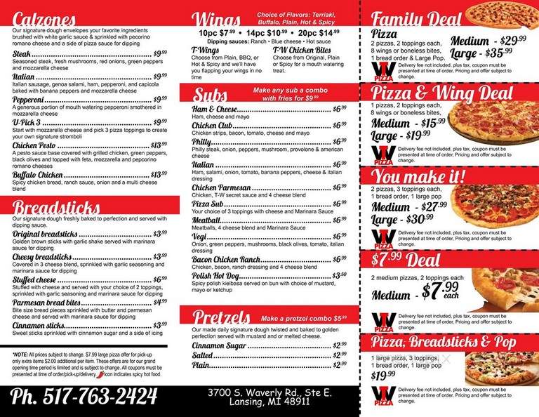 Krispy's Pizza - Lansing, MI menu_pic