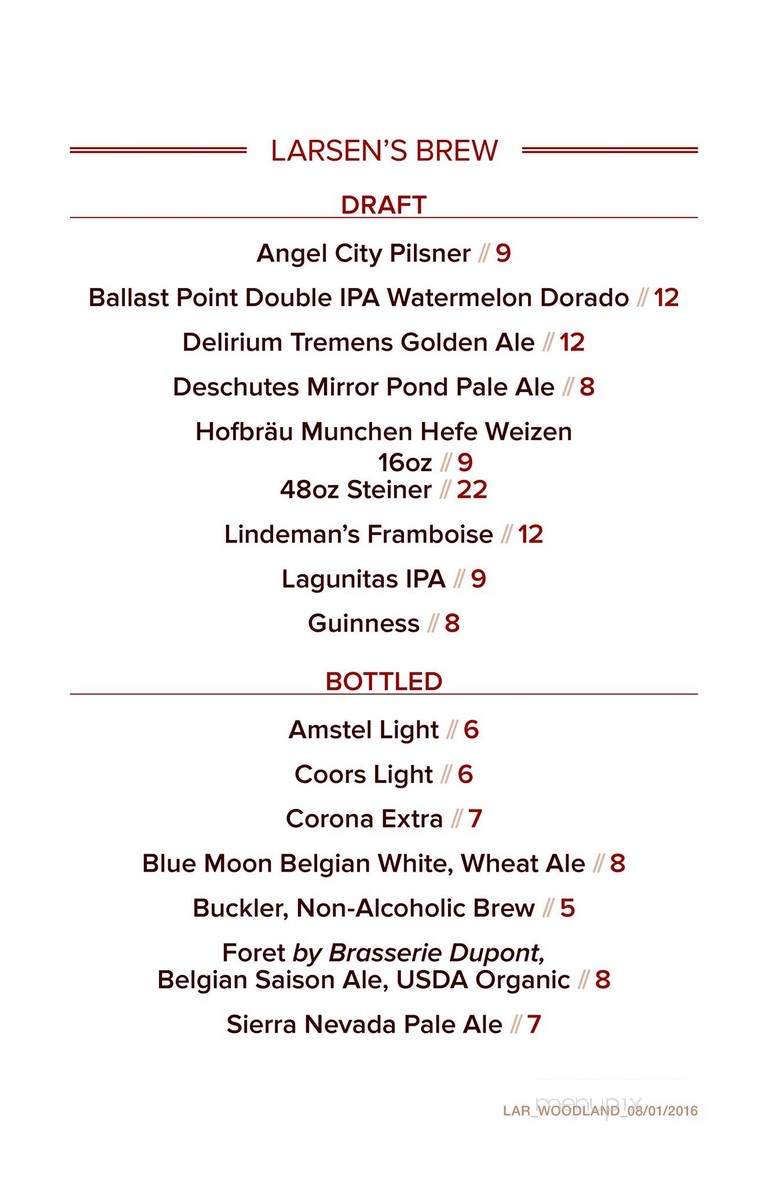 Larsen's Steakhouse - Woodland Hills, CA menu_pic