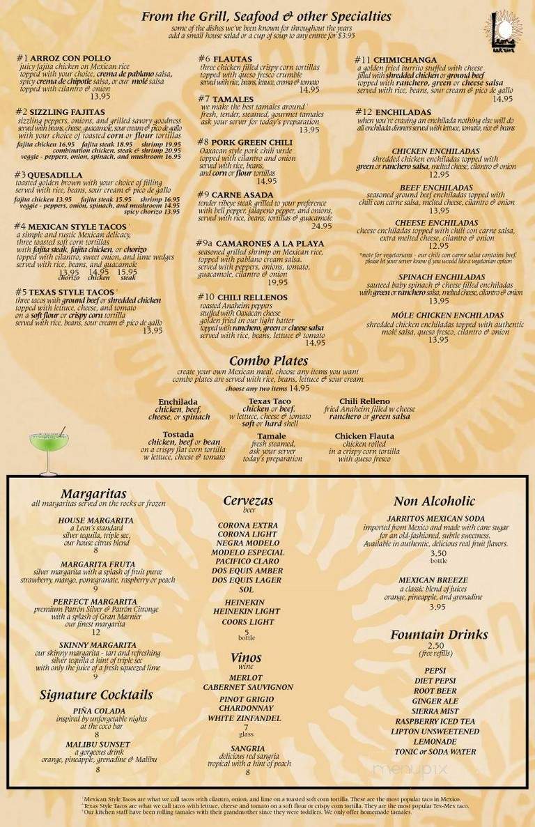 Leon's - Ballston Spa, NY menu_pic