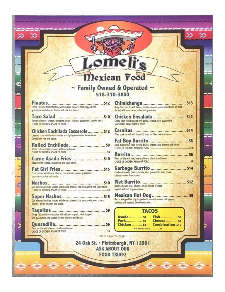 Lomelis Mexican Food - Plattsburgh, NY