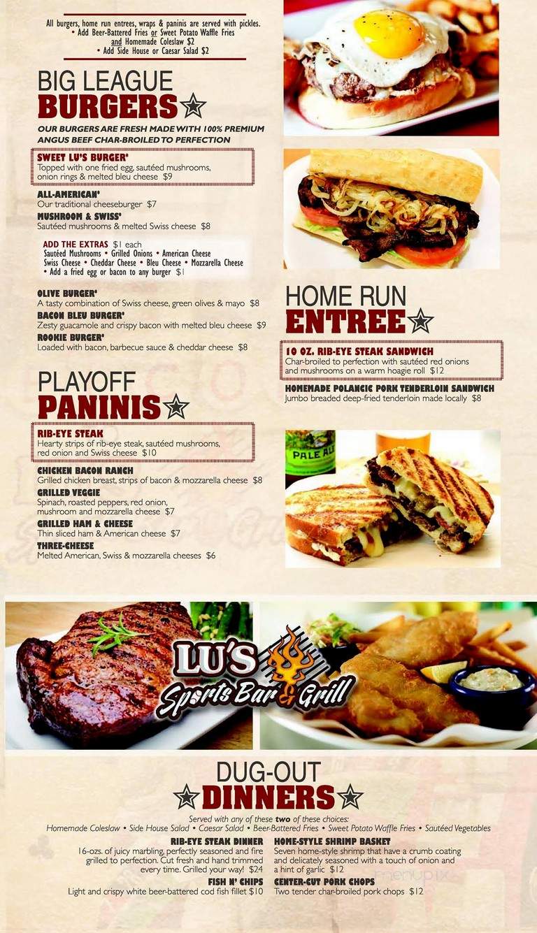 Lu's Sports Bar & Grill - Dwight, IL menu_pic