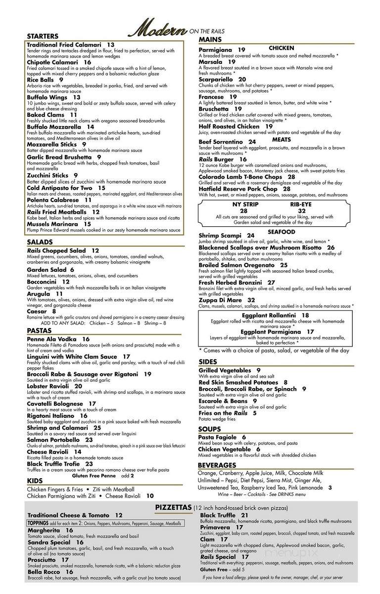 Modern On The Rails Restaurant - Mamaroneck, NY menu_pic