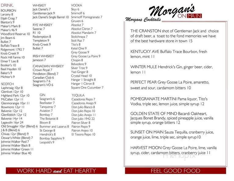 Morgan's On Main - Woodland, CA menu_pic