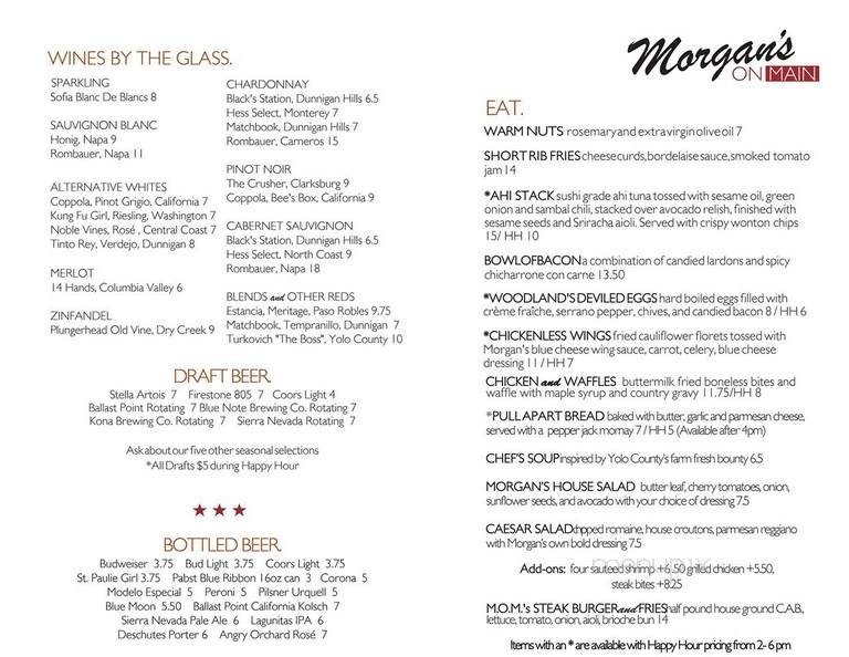 Morgan's On Main - Woodland, CA menu_pic