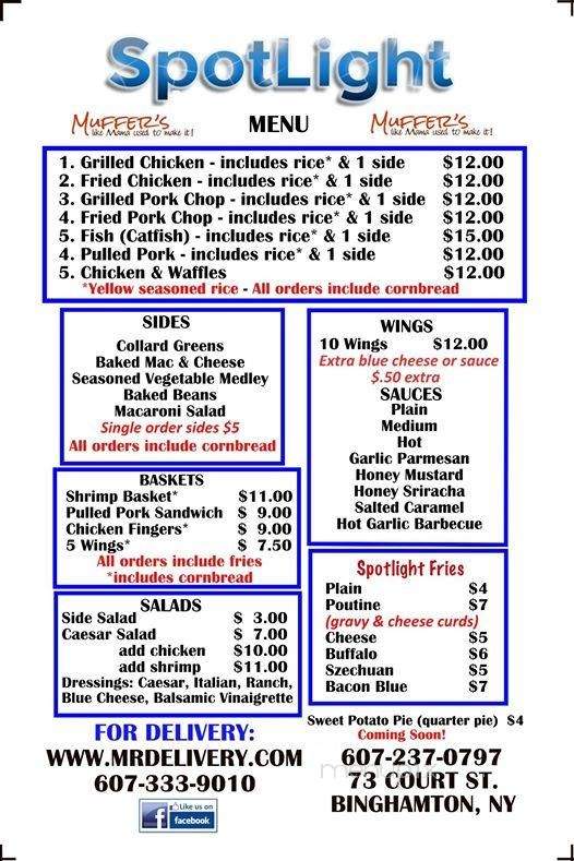 Muffer's Kitchen - Binghamton, NY menu_pic
