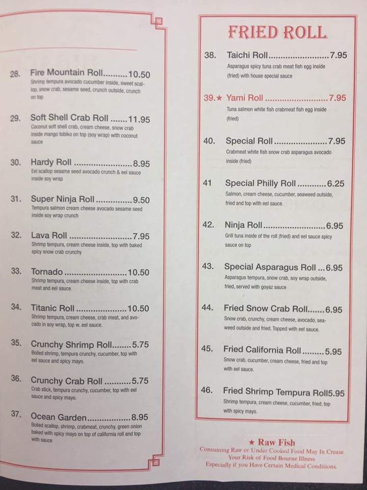 Ninja Japanese Express - Fort Smith, AR menu_pic