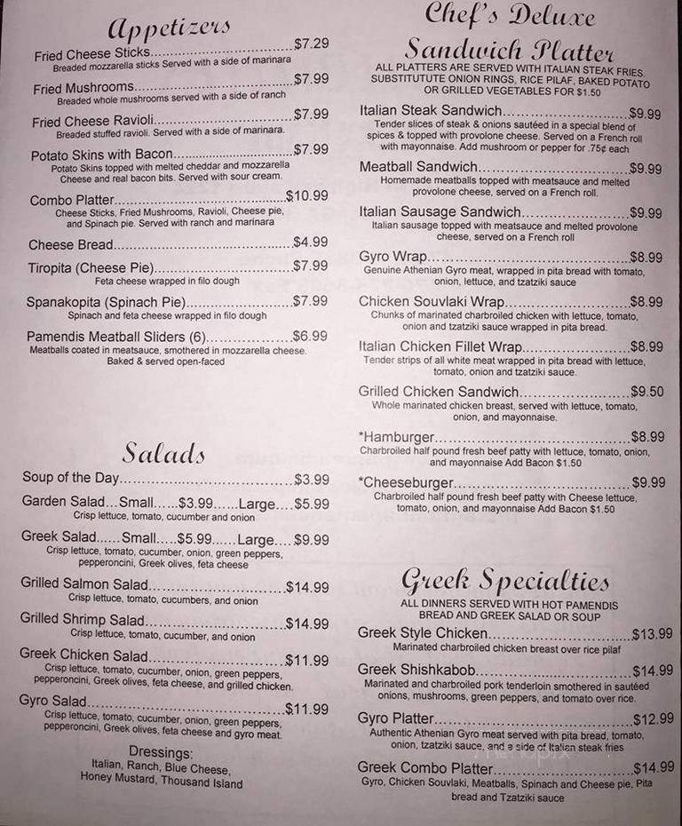 Pamendis Italian Grill - Loganville, GA menu_pic