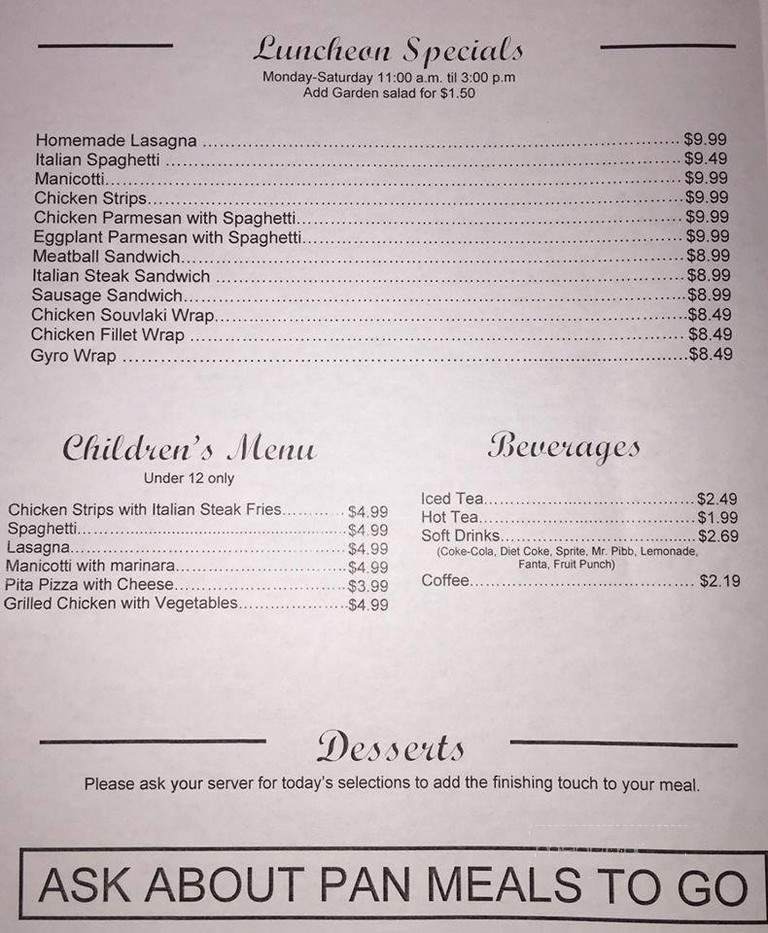 Pamendis Italian Grill - Loganville, GA menu_pic