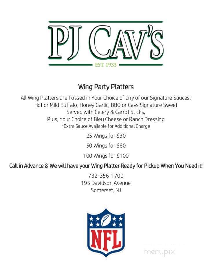 PJ Cavanaugh's - Somerset, NJ menu_pic