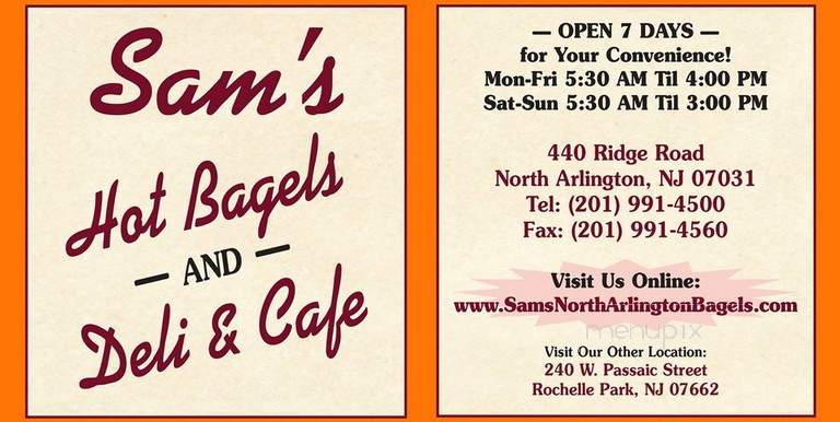 Sam's Bagels Deli & Cafe - North Arlington, NJ