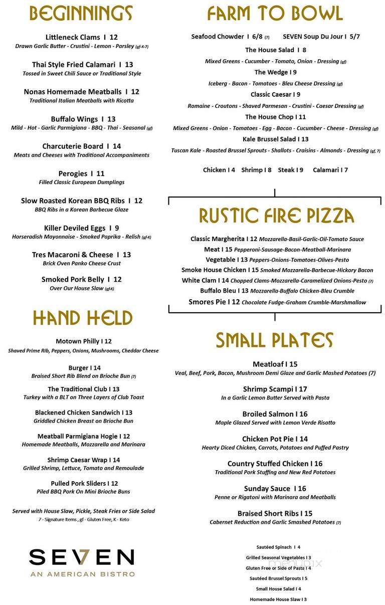 Seven - Clifton Park, NY menu_pic
