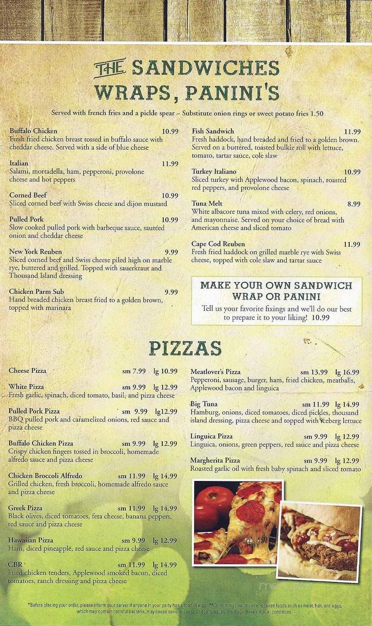 Shenanigans Bar & Grill - Wareham, MA menu_pic