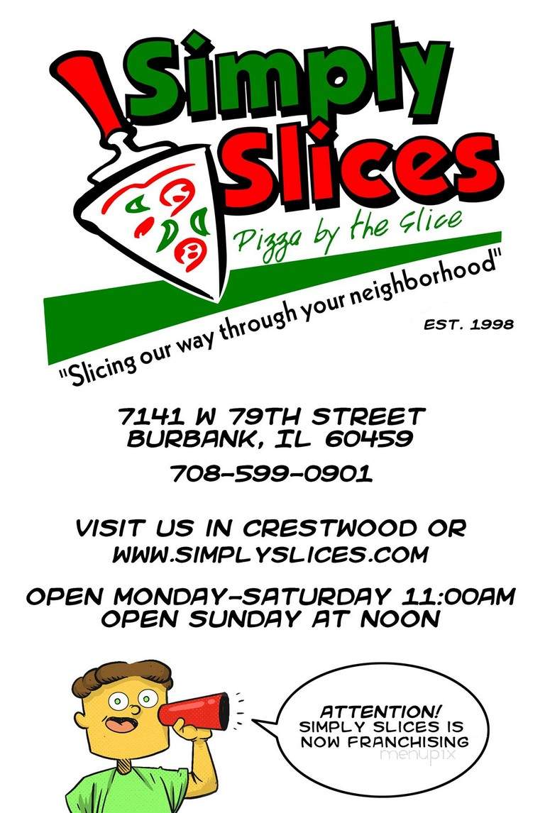 Simply Slices - Burbank, IL menu_pic