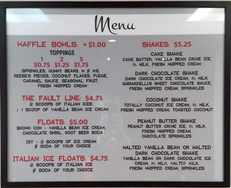 Sonny's Amazing Italian Ices & Cremes - Los Angeles, CA menu_pic