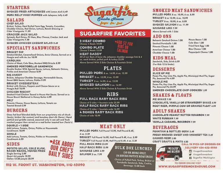 Sugarfire Smoke House - Washington, MO menu_pic