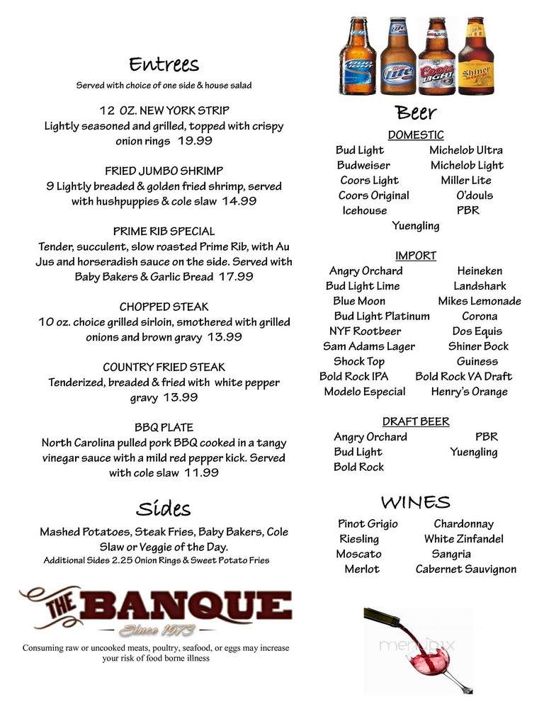 The Banque - Norfolk, VA menu_pic