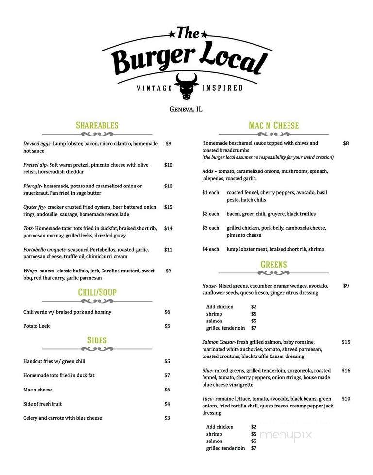 The Burger Local - Geneva, IL menu_pic