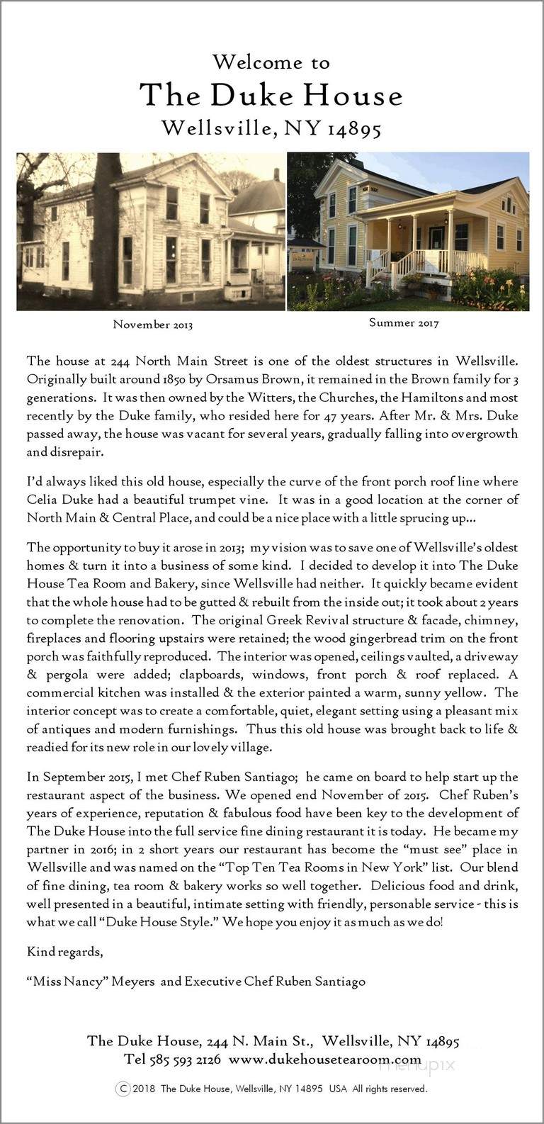 The Duke House Tea Room & Bakery - Wellsville, NY menu_pic