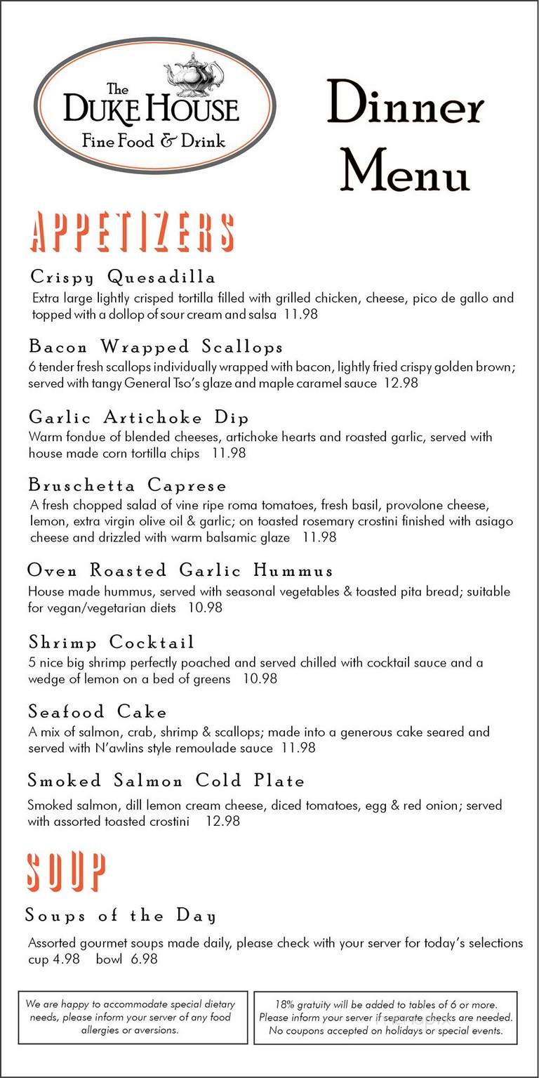 The Duke House Tea Room & Bakery - Wellsville, NY menu_pic