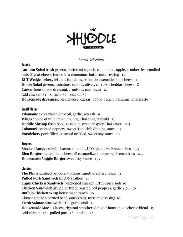 The Huddle Kitchen & Bar - Bolton Landing, NY menu_pic