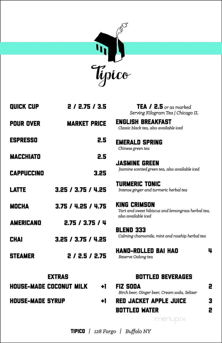 Tipico - Buffalo, NY menu_pic