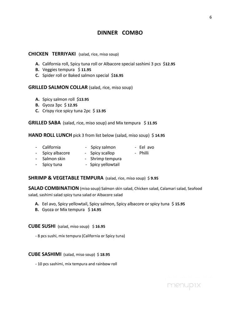 Tokyo Cube - Los Angeles, CA menu_pic