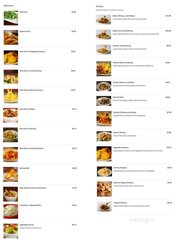 Tokyo Grill - Camden, SC menu_pic