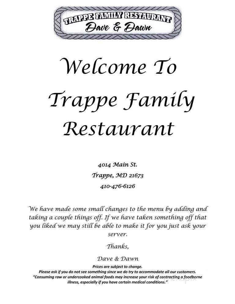 Trappe Family Restaurant - Trappe, MD