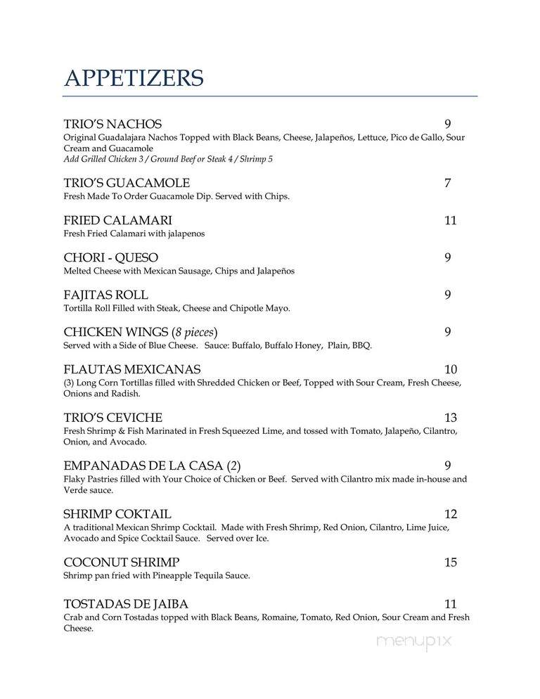 Trio's - Lynn, MA menu_pic