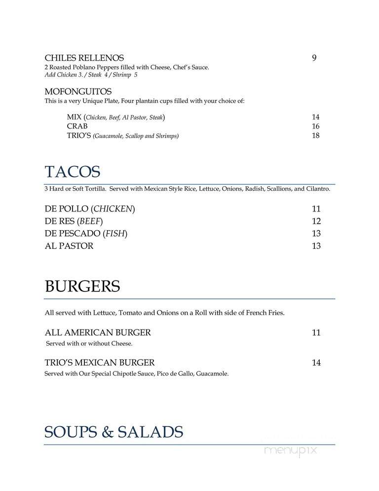 Trio's - Lynn, MA menu_pic