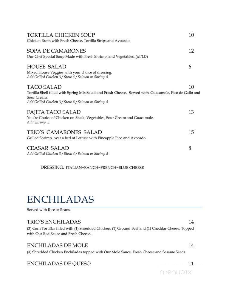 Trio's - Lynn, MA menu_pic
