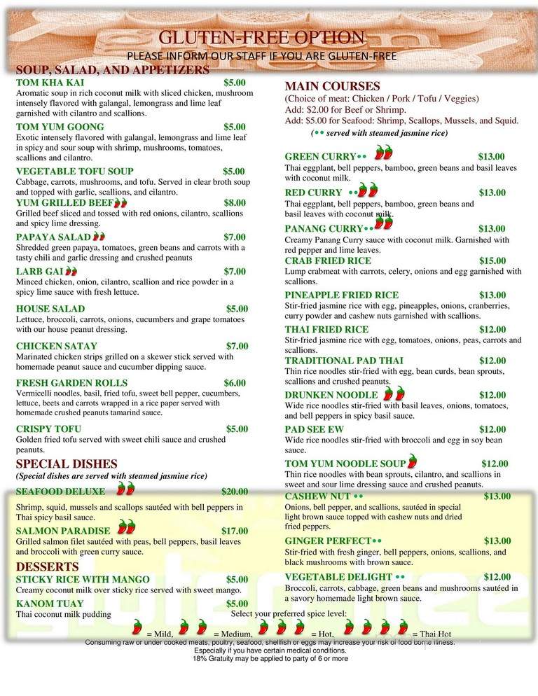 UThai - Lancaster, PA menu_pic