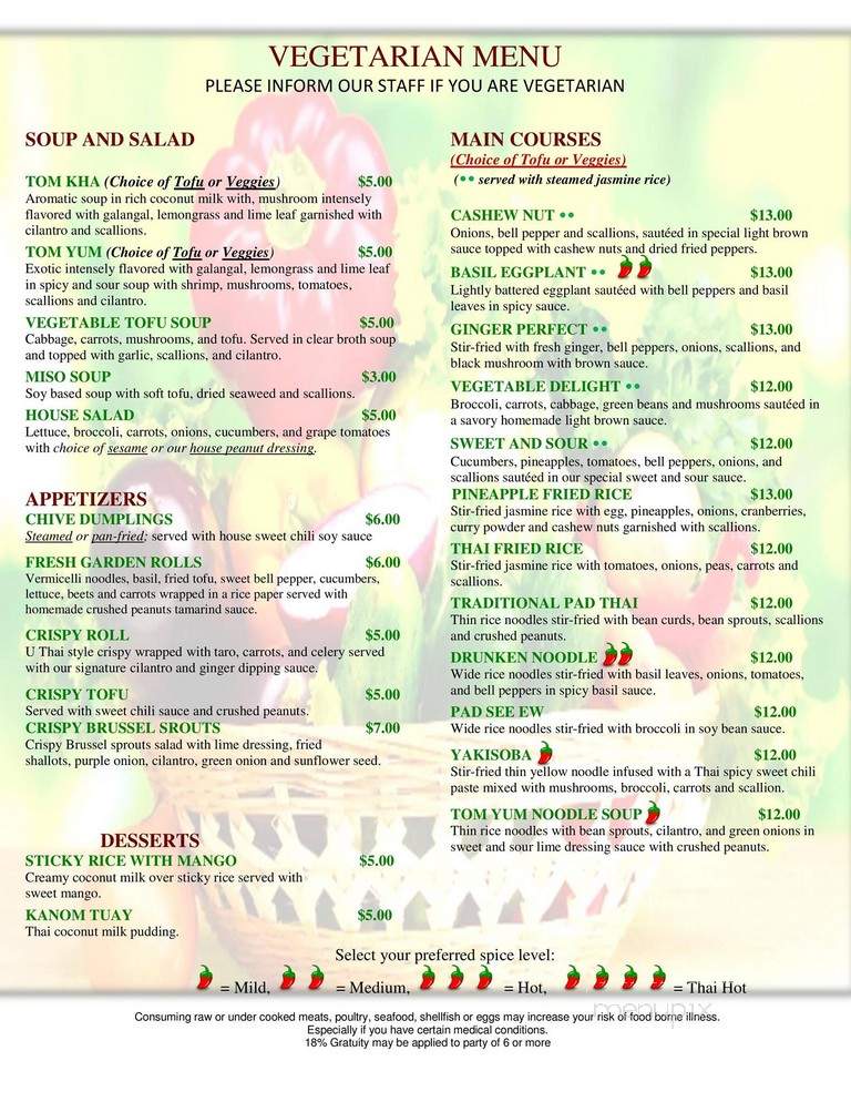 UThai - Lancaster, PA menu_pic