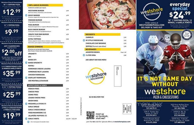 Westshore Pizza - Seminole, FL menu_pic
