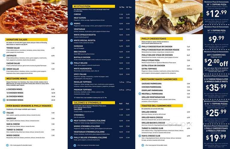 Westshore Pizza - Seminole, FL menu_pic