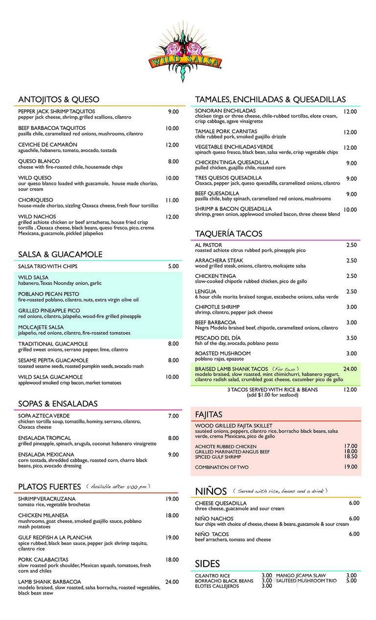 Wild Salsa - Fairview, TX menu_pic