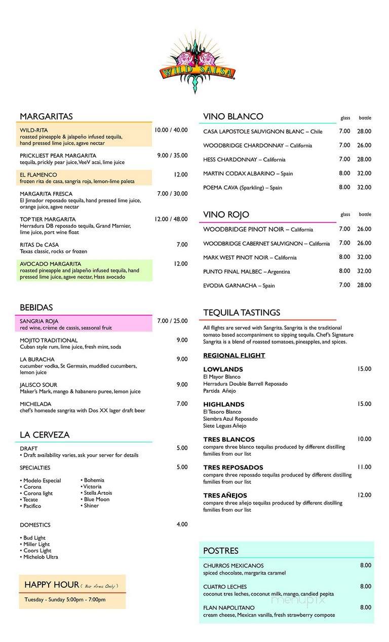 Wild Salsa - Fairview, TX menu_pic