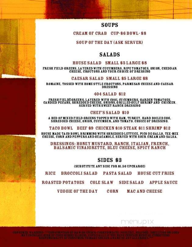 404 TapHouse - Denton, MD menu_pic