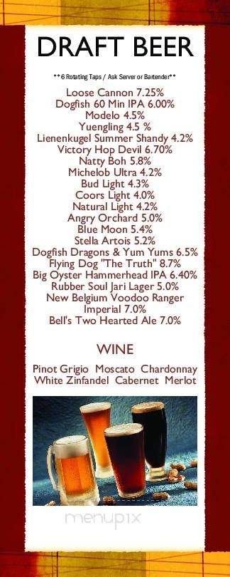 404 TapHouse - Denton, MD menu_pic