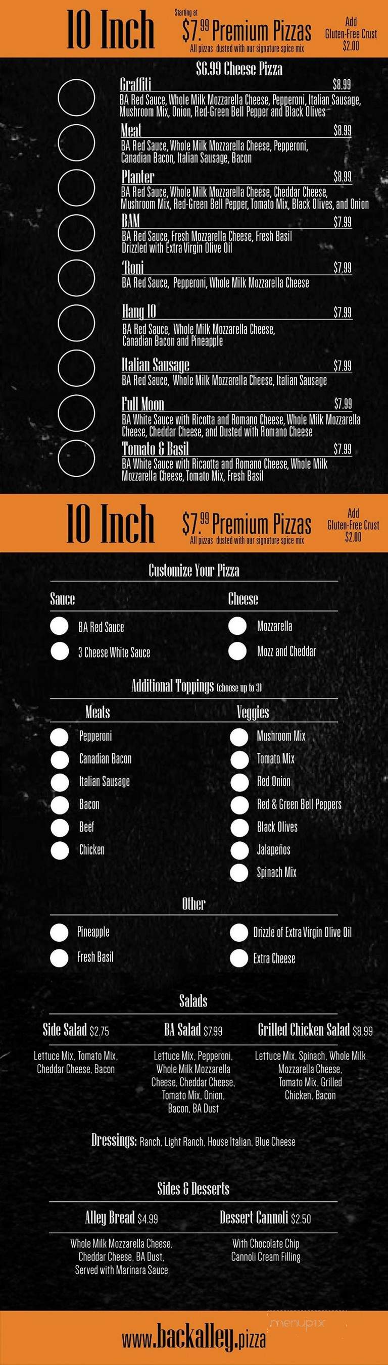 Back Alley Pizza - Newton, KS menu_pic