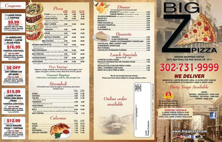 Big Z Pizza - Newark, DE