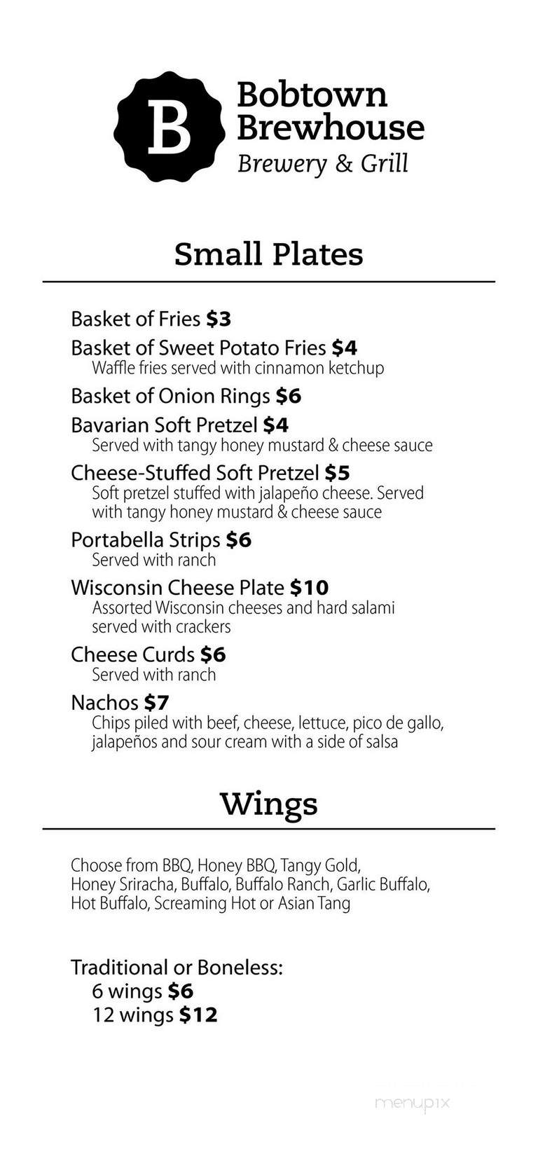Bobtown Brewhouse & Grill - Roberts, WI menu_pic
