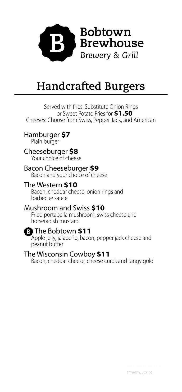Bobtown Brewhouse & Grill - Roberts, WI menu_pic