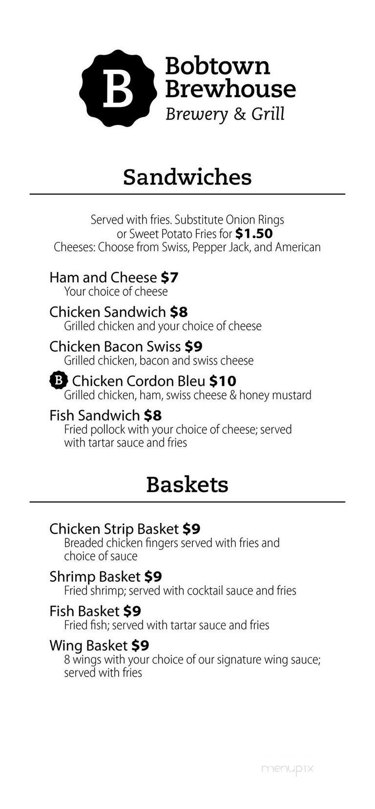 Bobtown Brewhouse & Grill - Roberts, WI menu_pic