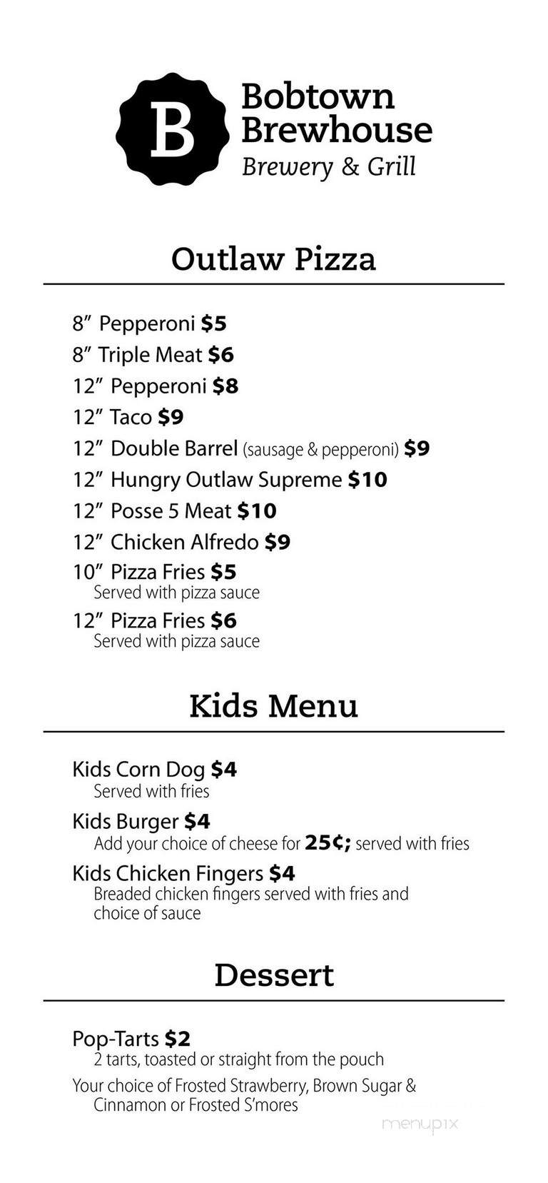Bobtown Brewhouse & Grill - Roberts, WI menu_pic