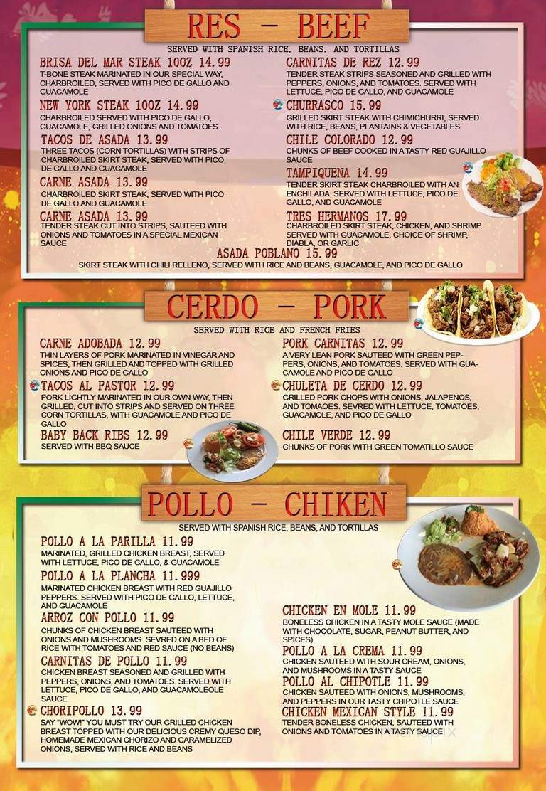 Brisas del Mar - Daytona Beach, FL menu_pic