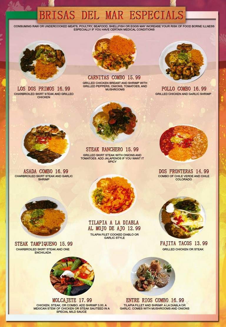 Brisas del Mar - Daytona Beach, FL menu_pic